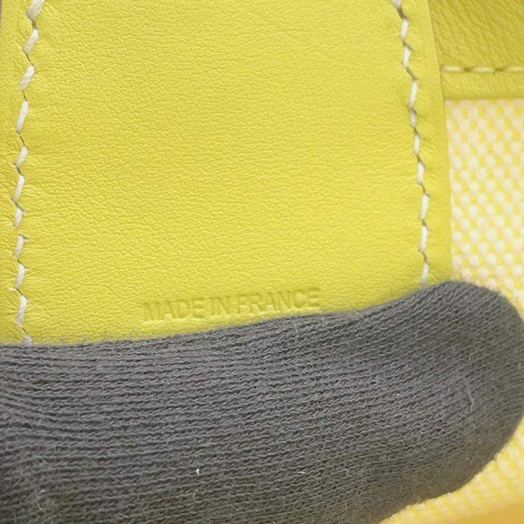 مملوكة مسبقًا Hermes Steeple Lime Toile H Swift Leather Size 25