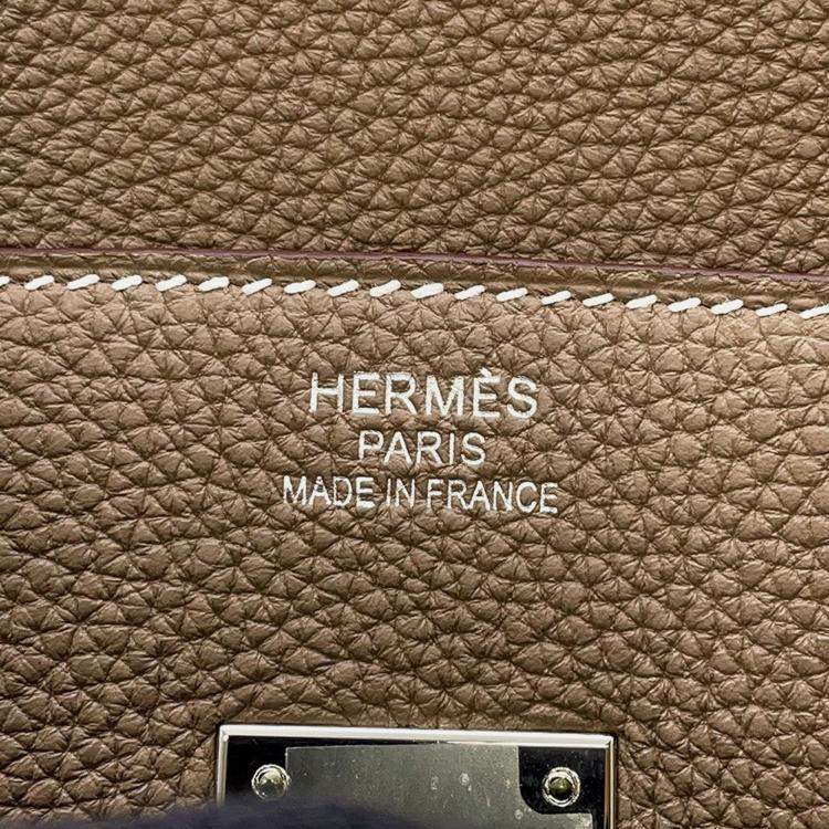 Pre Owned Hermes Birkin 35 Etoupe Togo Leather Bag 