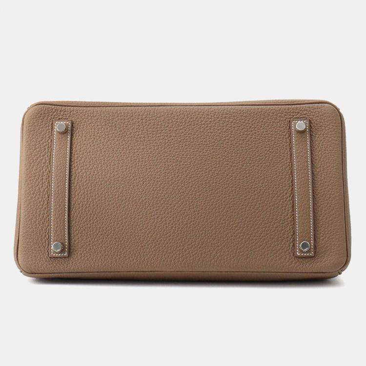 Pre Owned Hermes Birkin 35 Etoupe Togo Leather Bag 