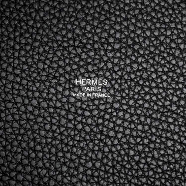 Pre Owned Hermes Picotin Lock 22  Black Taurillon Clemence Bag 