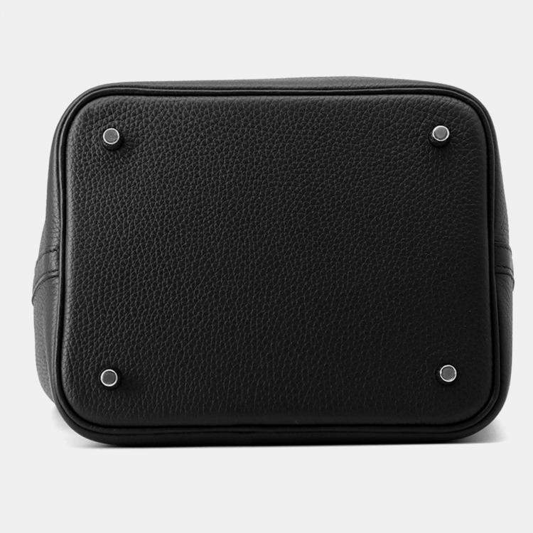 Pre Owned Hermes Picotin Lock 22  Black Taurillon Clemence Bag 