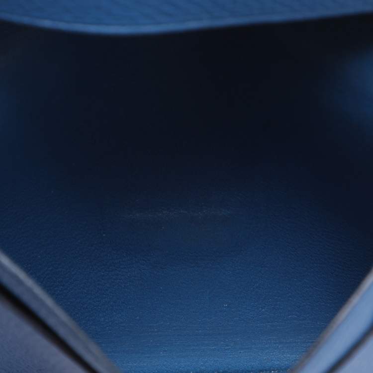 Pre Owned Hermes Bearn Bleu Zellige Epsom Leather Wallet