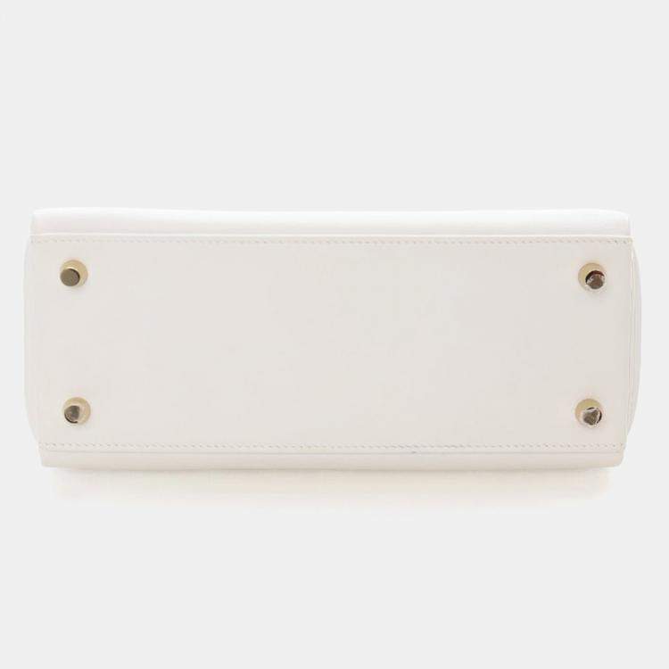 Pre Owned Hermes  Kelly 25 White Swift Bag