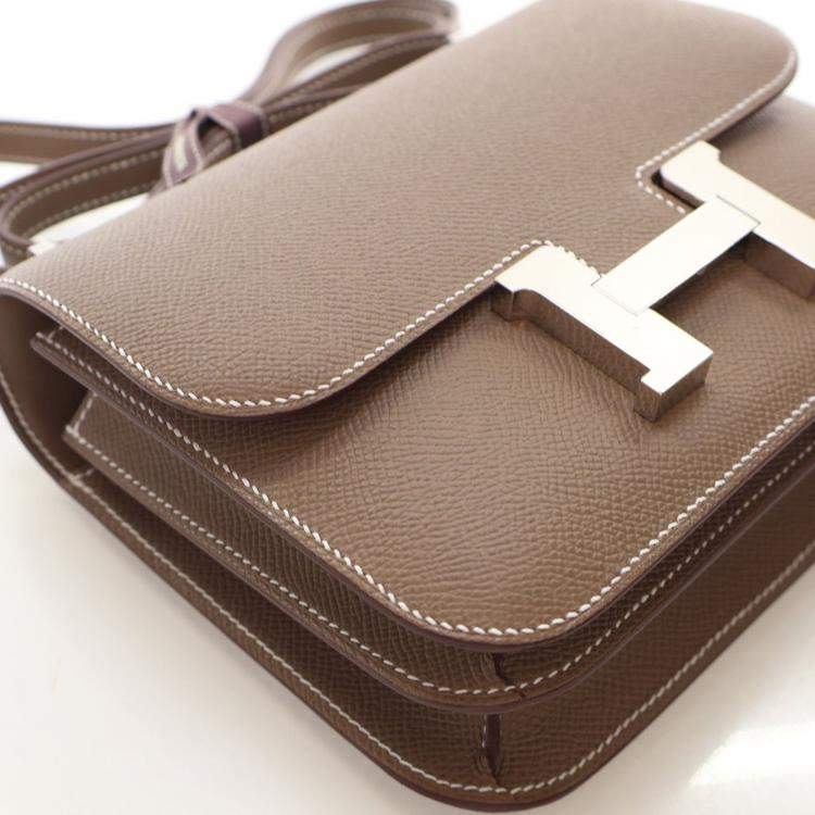 Pre Owned Hermes Etoupe Epsom Constance NM 18