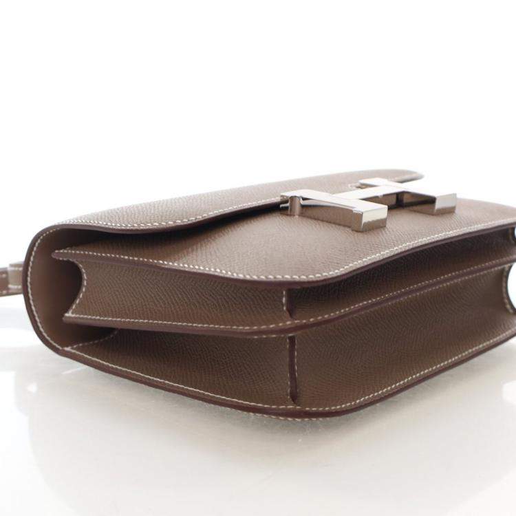 Pre Owned Hermes Etoupe Epsom Constance NM 18