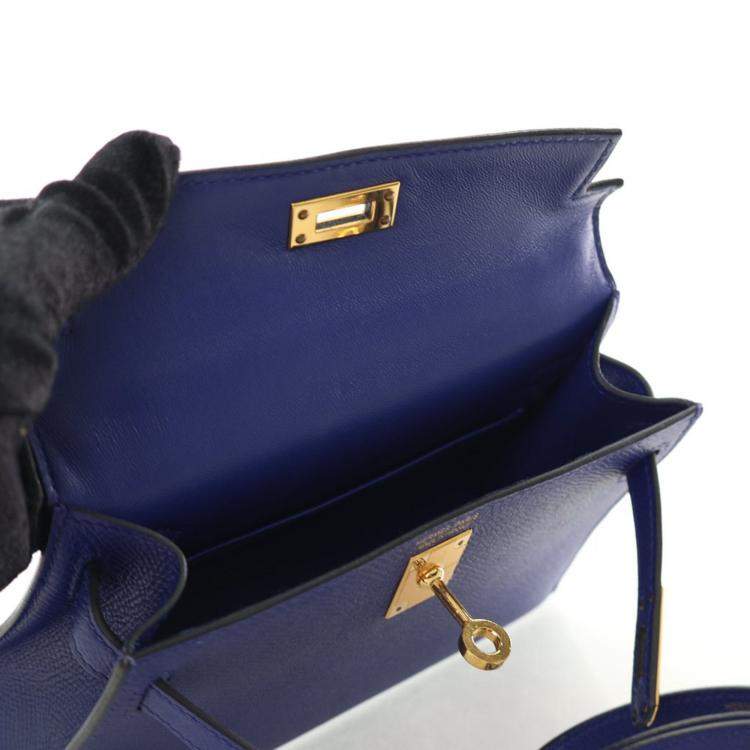 مملوكة مسبقًا Hermes Bleu Electric Epsom Mini Kelly 20