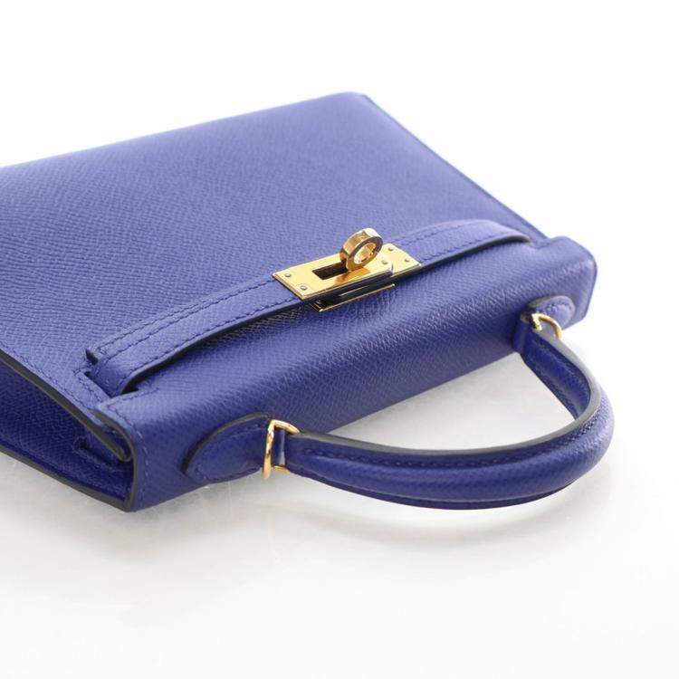 مملوكة مسبقًا Hermes Bleu Electric Epsom Mini Kelly 20