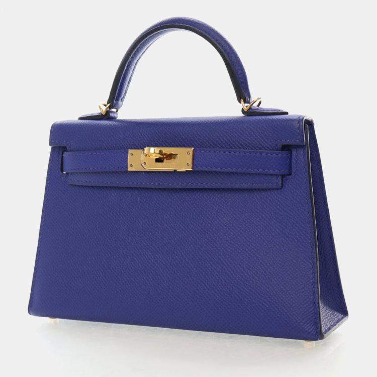 مملوكة مسبقًا Hermes Bleu Electric Epsom Mini Kelly 20