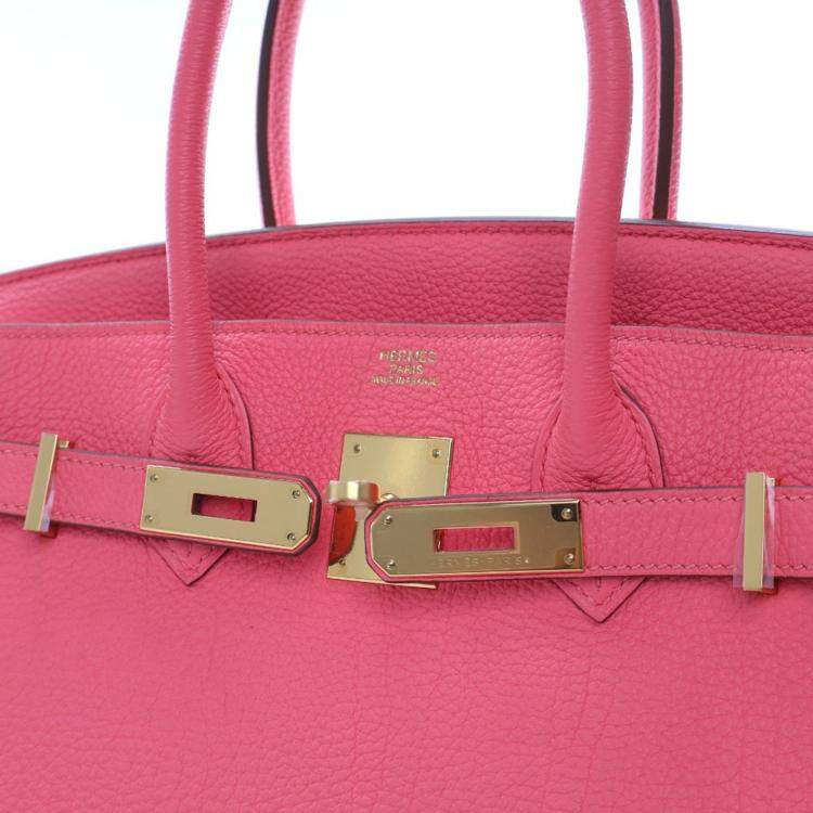 Pre Owned Hermes Rose Lipstick Togo Birkin 30