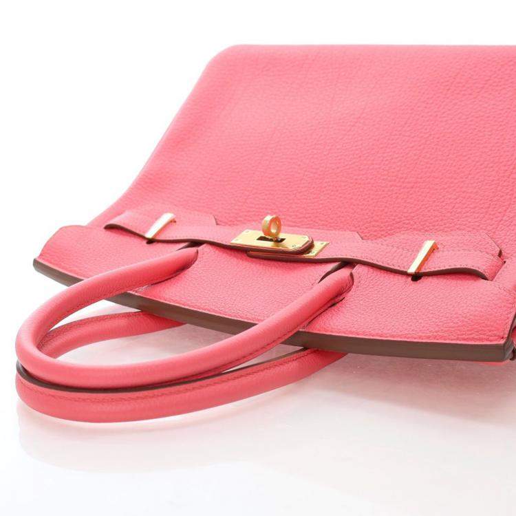 Pre Owned Hermes Rose Lipstick Togo Birkin 30