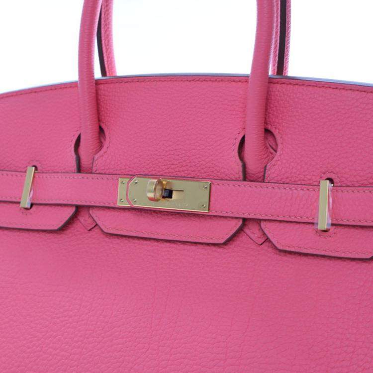 Pre Owned Hermes Rose Lipstick Togo Birkin 30