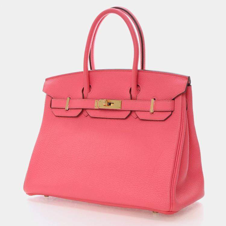 Pre Owned Hermes Rose Lipstick Togo Birkin 30