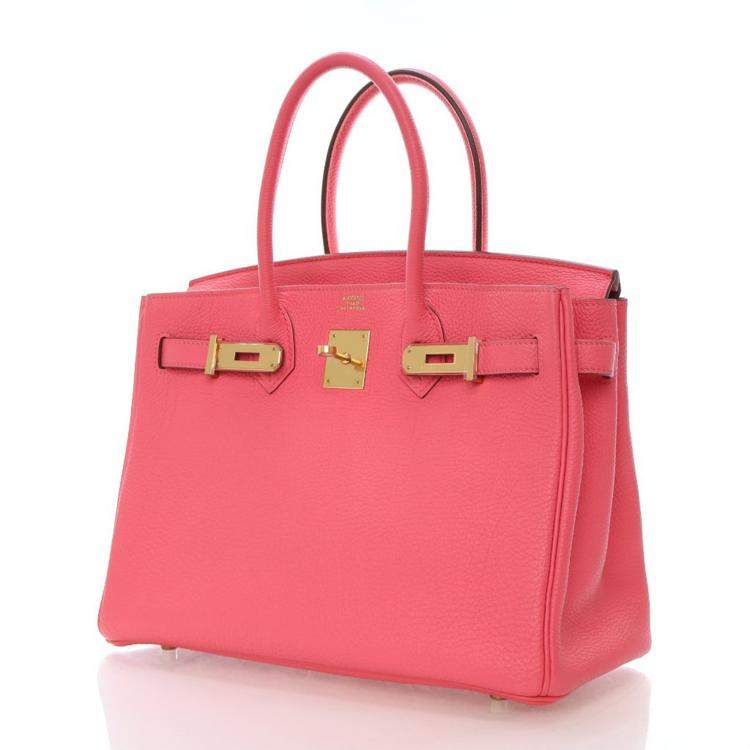 Pre Owned Hermes Rose Lipstick Togo Birkin 30