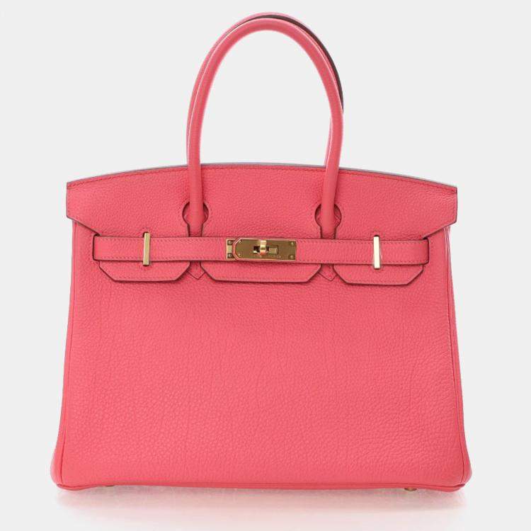 Pre Owned Hermes Rose Lipstick Togo Birkin 30