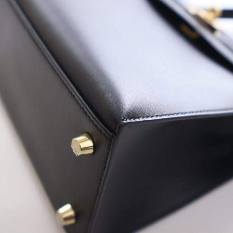 مملوكة مسبقًا Hermes Black Sombrero Sellier Kelly 25