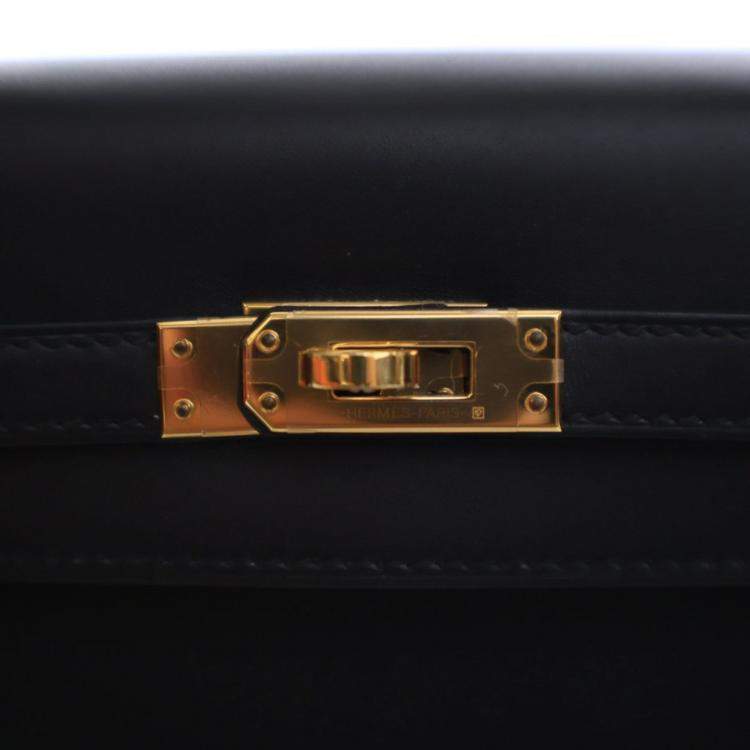 مملوكة مسبقًا Hermes Black Sombrero Sellier Kelly 25