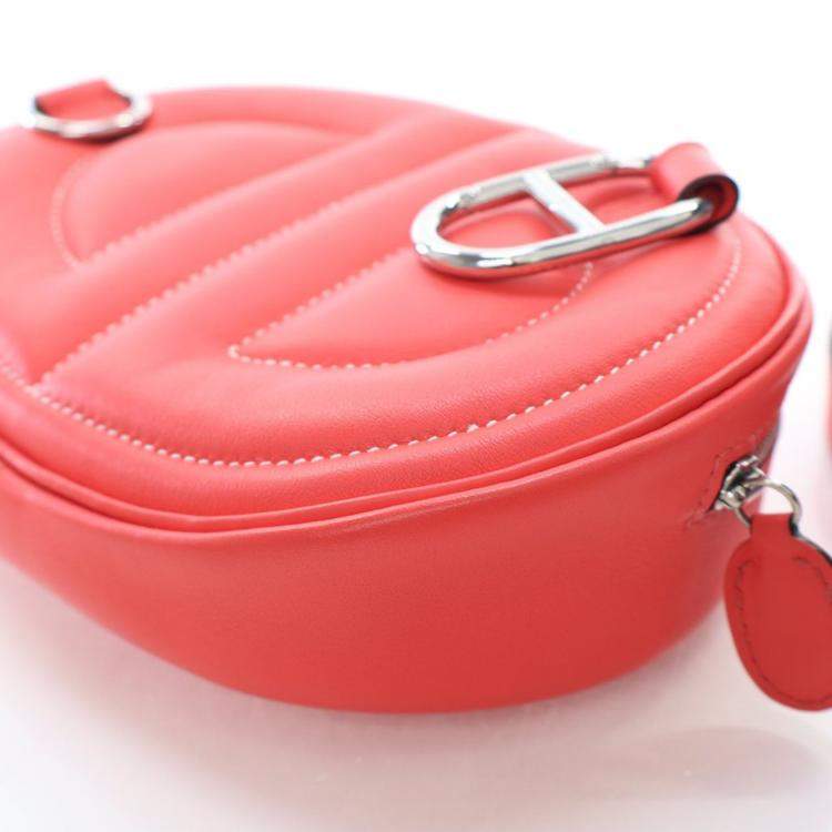Pre Owned Hermes Rose Texas Verso Swift In The Loop Belt Bag