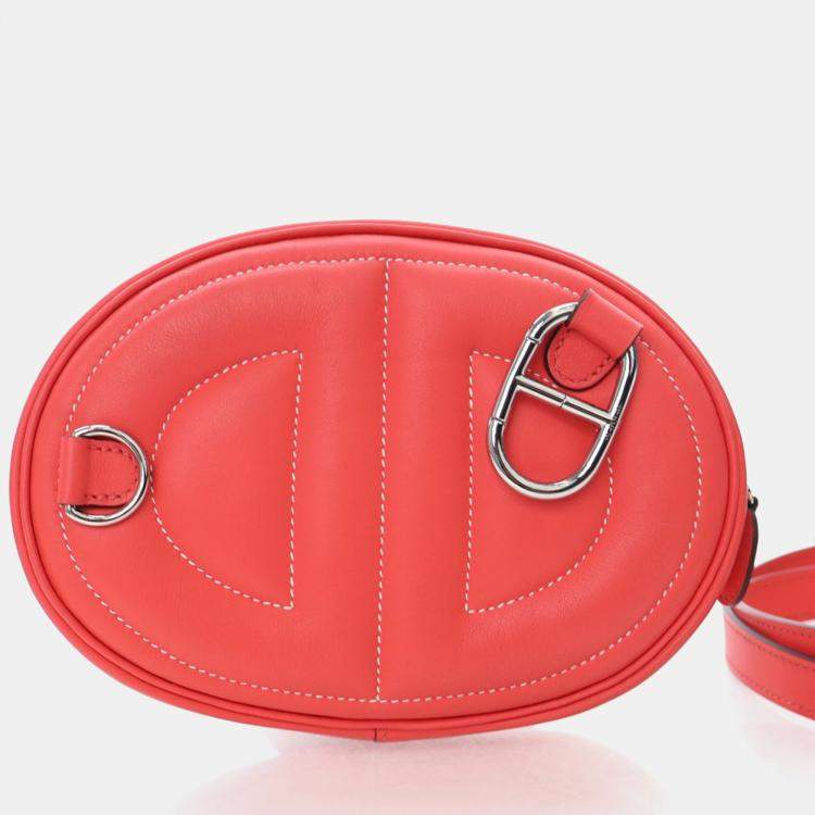 Pre Owned Hermes Rose Texas Verso Swift In The Loop Belt Bag