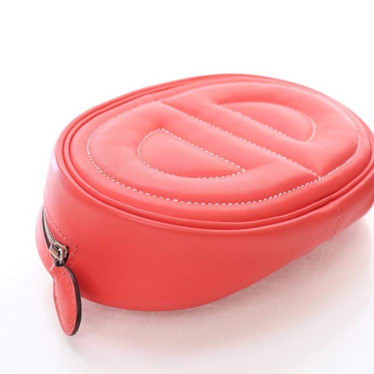 Pre Owned Hermes Rose Texas Verso Swift In The Loop Belt Bag