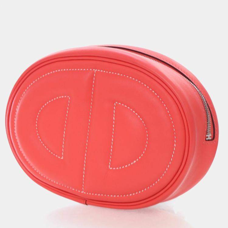 Pre Owned Hermes Rose Texas Verso Swift In The Loop Belt Bag