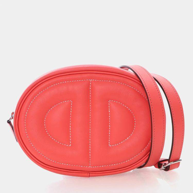 Pre Owned Hermes Rose Texas Verso Swift In The Loop Belt Bag