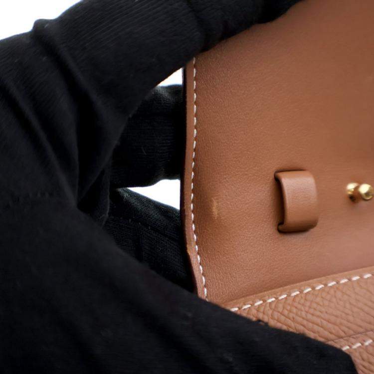 مملوكة مسبقًا Hermes Gold Epsom Constance To Go Wallet