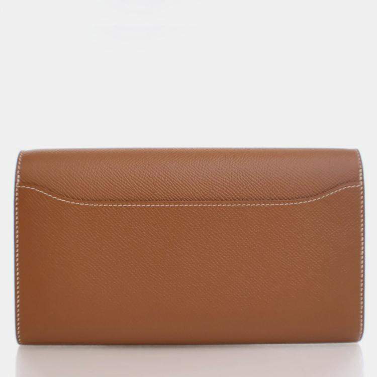 مملوكة مسبقًا Hermes Gold Epsom Constance To Go Wallet