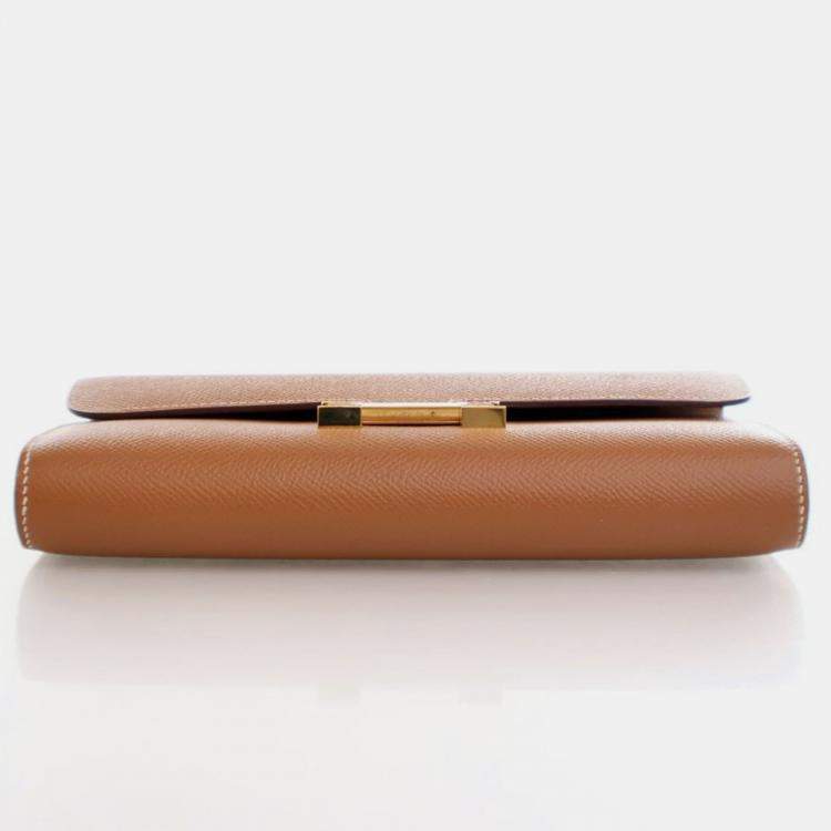 مملوكة مسبقًا Hermes Gold Epsom Constance To Go Wallet