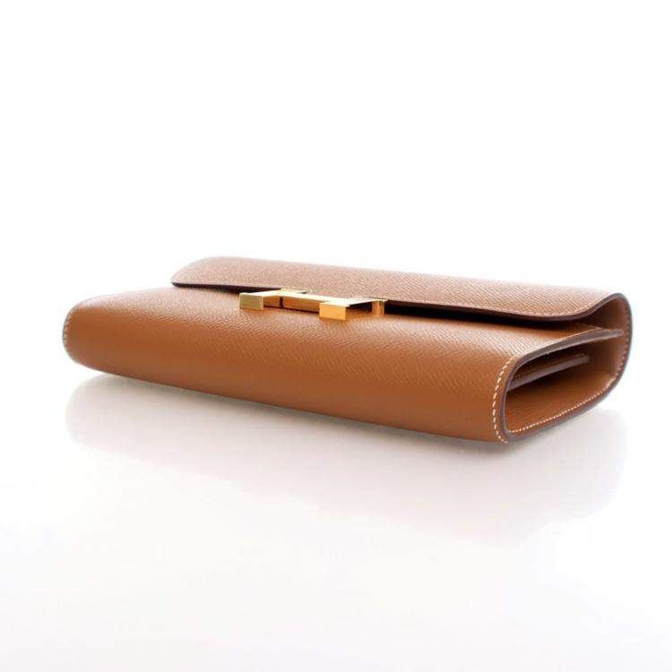 مملوكة مسبقًا Hermes Gold Epsom Constance To Go Wallet