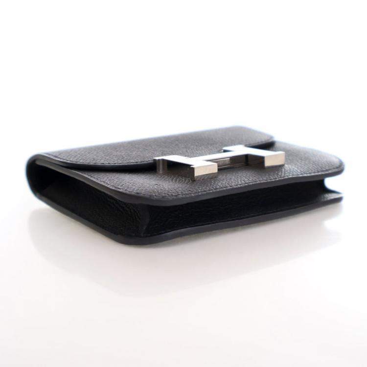 Pre Owned Hermes Noir Epsom Constance Slim Wallet