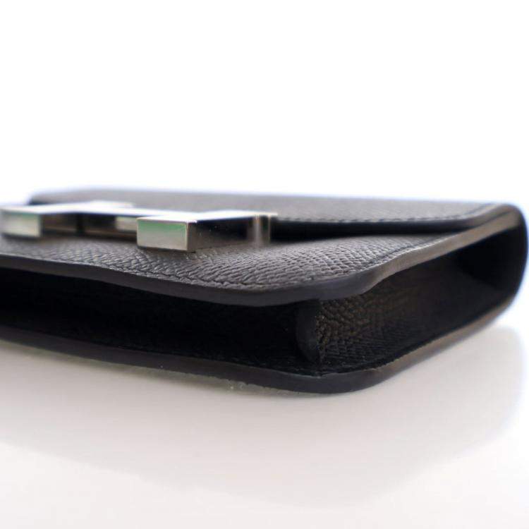 Pre Owned Hermes Noir Epsom Constance Slim Wallet