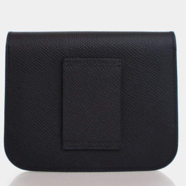Pre Owned Hermes Noir Epsom Constance Slim Wallet