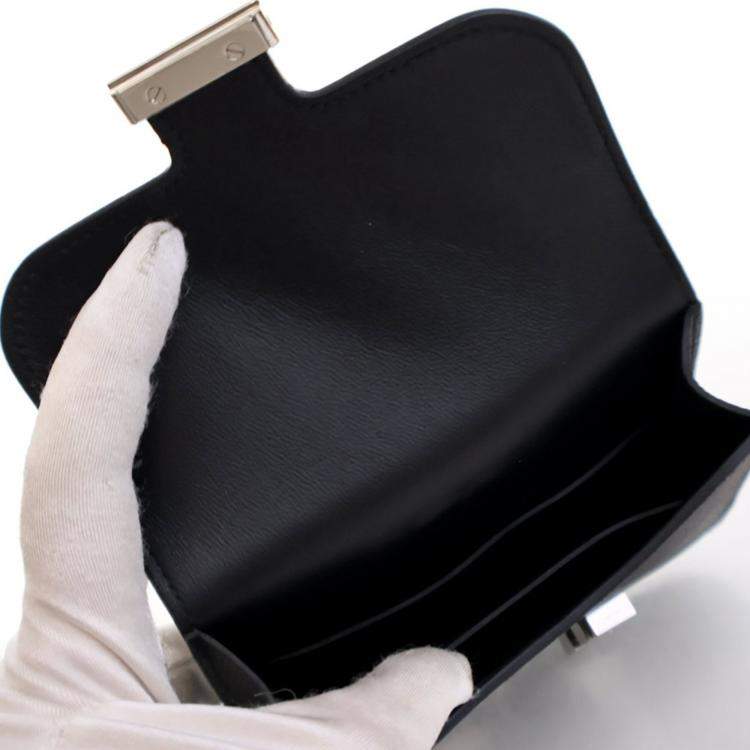 Pre Owned Hermes Noir Epsom Constance Slim Wallet
