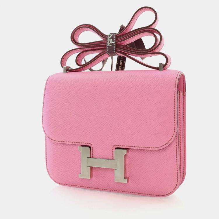 Pre Owned Hermes Bubblegum Epsom Mini Constance 18