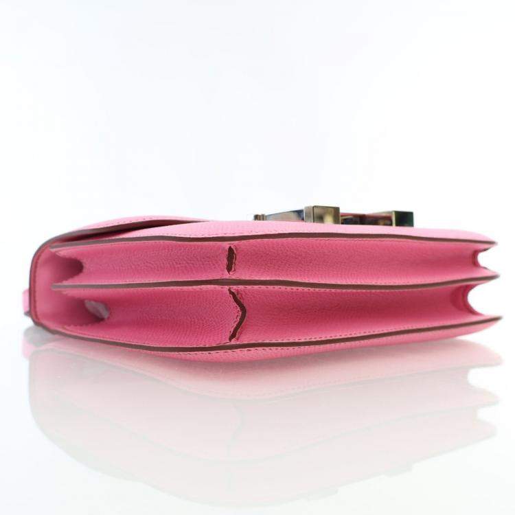 Pre Owned Hermes Bubblegum Epsom Mini Constance 18