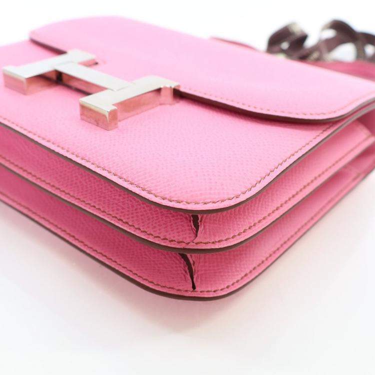 Pre Owned Hermes Bubblegum Epsom Mini Constance 18