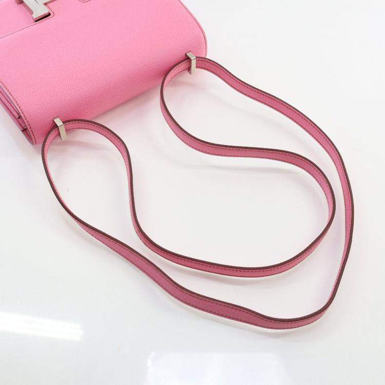 Pre Owned Hermes Bubblegum Epsom Mini Constance 18