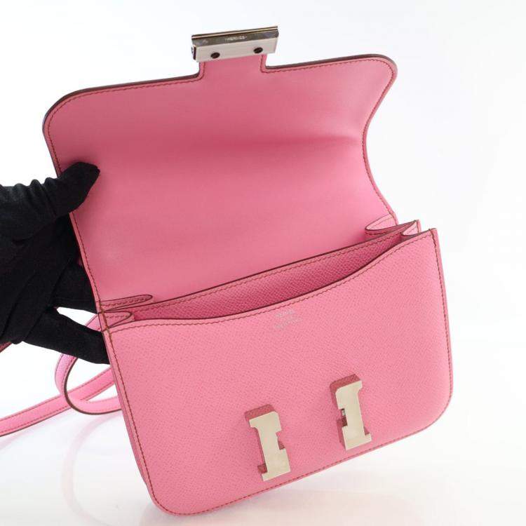 Pre Owned Hermes Bubblegum Epsom Mini Constance 18