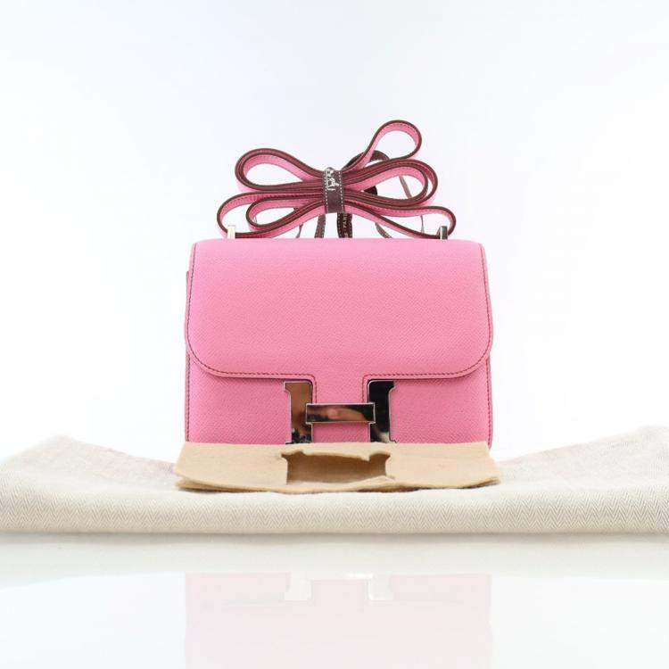 Pre Owned Hermes Bubblegum Epsom Mini Constance 18