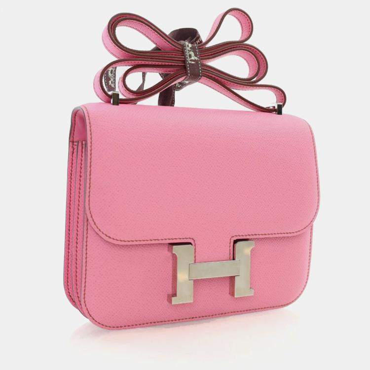 Pre Owned Hermes Bubblegum Epsom Mini Constance 18