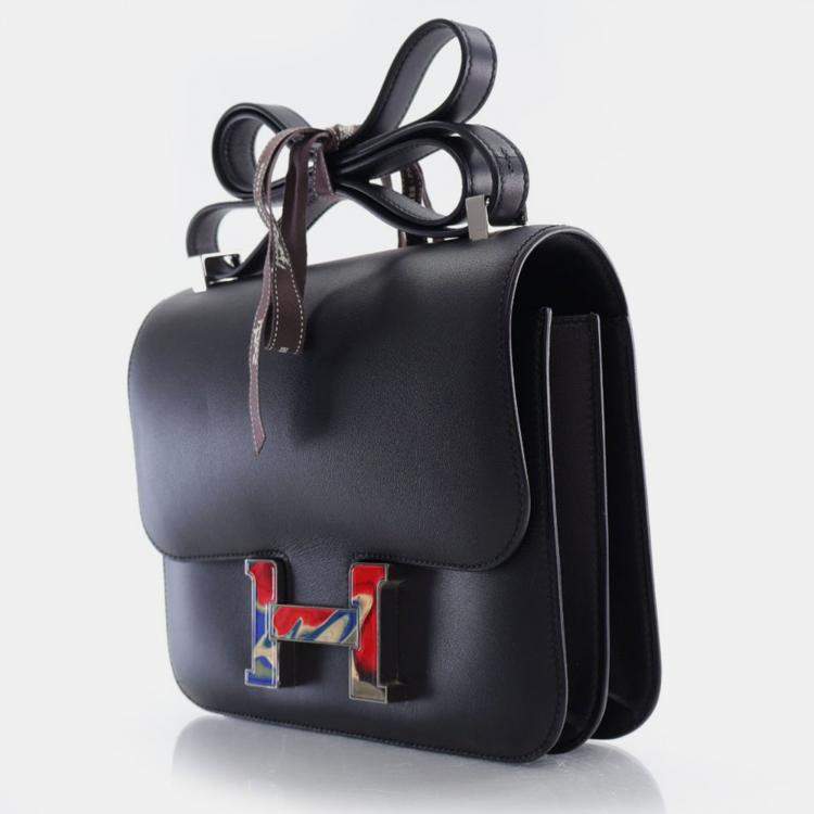 Pre Owned Hermes Noir Swift Marble Constance 24