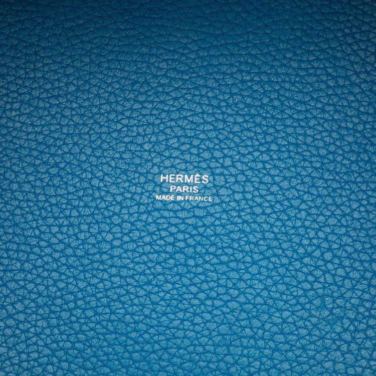 Pre Owned Hermes Picotin Lock 18 Bleu Izmir Clemence Bag