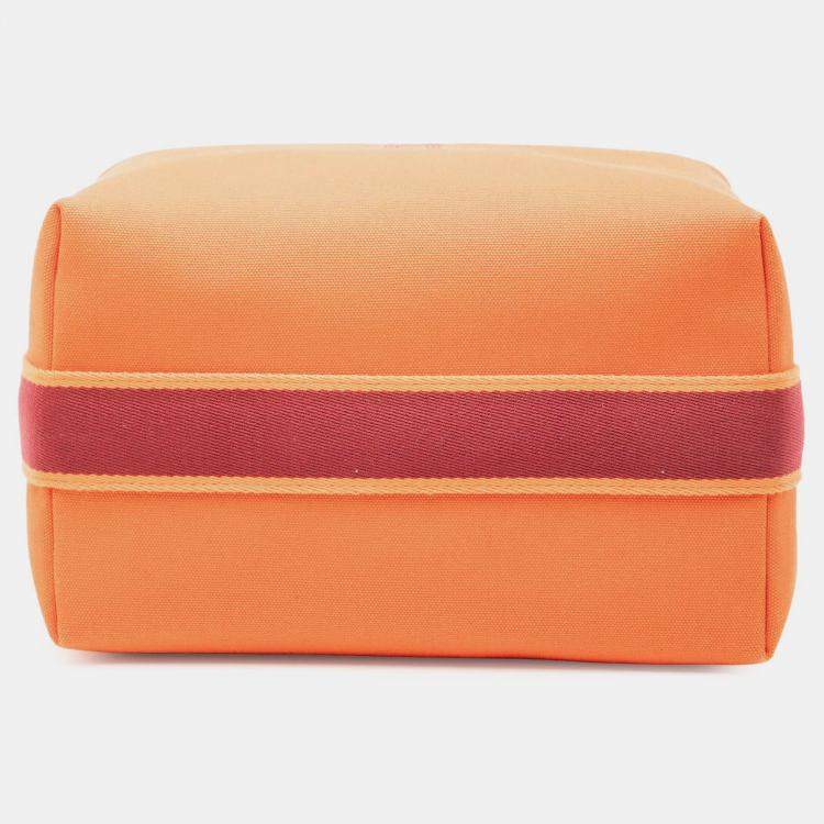 Pre Owned Hermes Bride A Brac Case Orange Large Toile Bag