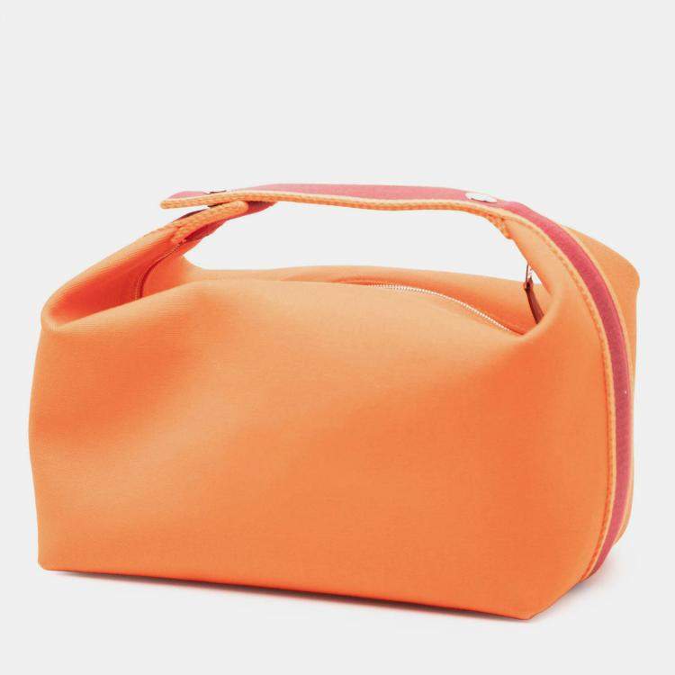 Pre Owned Hermes Bride A Brac Case Orange Large Toile Bag