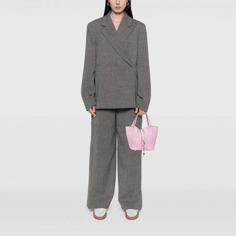 Pre Owned Hermes Picotin Lock 22 Pink Clemence Bag