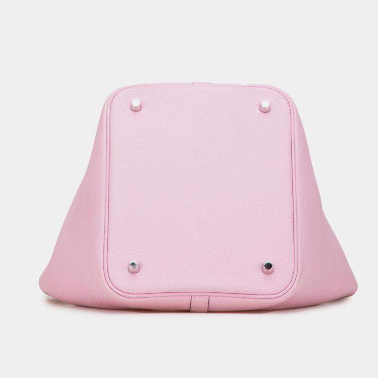 Pre Owned Hermes Picotin Lock 22 Pink Clemence Bag