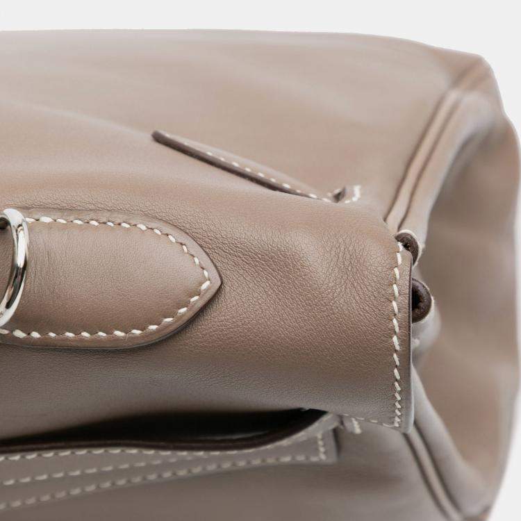 Pre Owned Hermes Kelly II Retourne 35 Etoupe Swift Bag