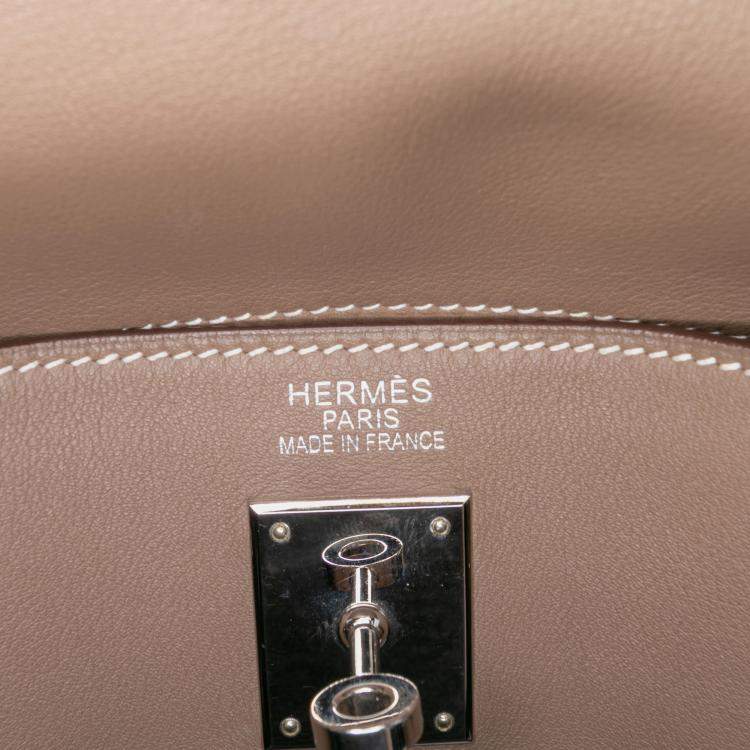 Pre Owned Hermes Kelly II Retourne 35 Etoupe Swift Bag