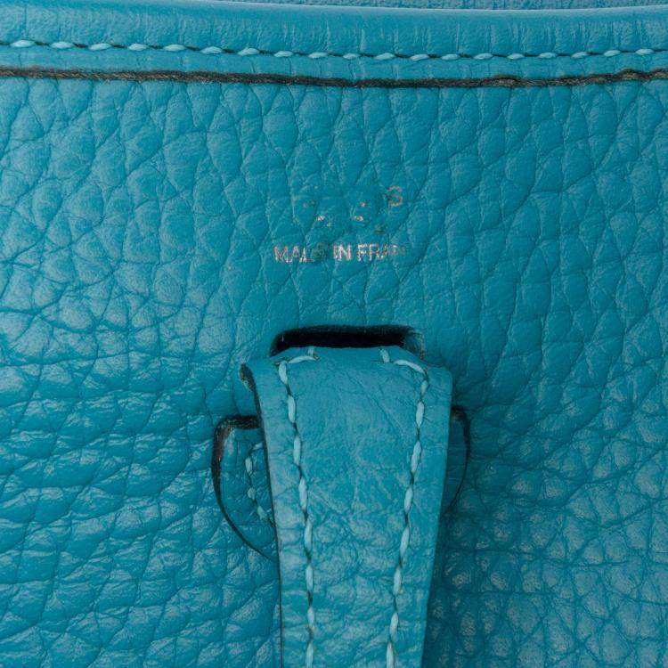 Pre Owned Hermes Blue Clemence Evelyne TPM
