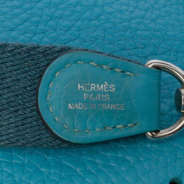 Pre Owned Hermes Blue Clemence Evelyne TPM